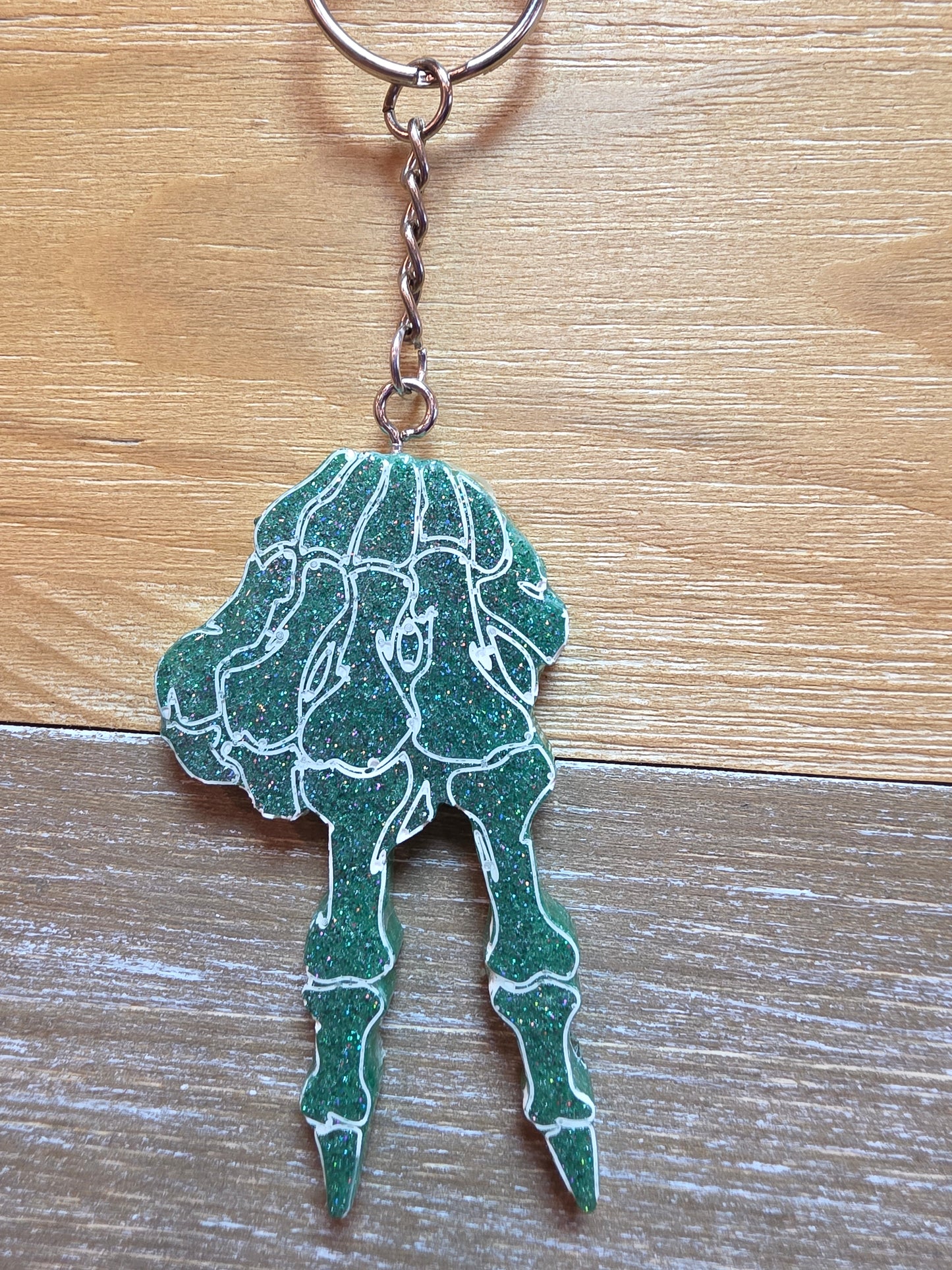 Skeleton Hand Peace Keychain