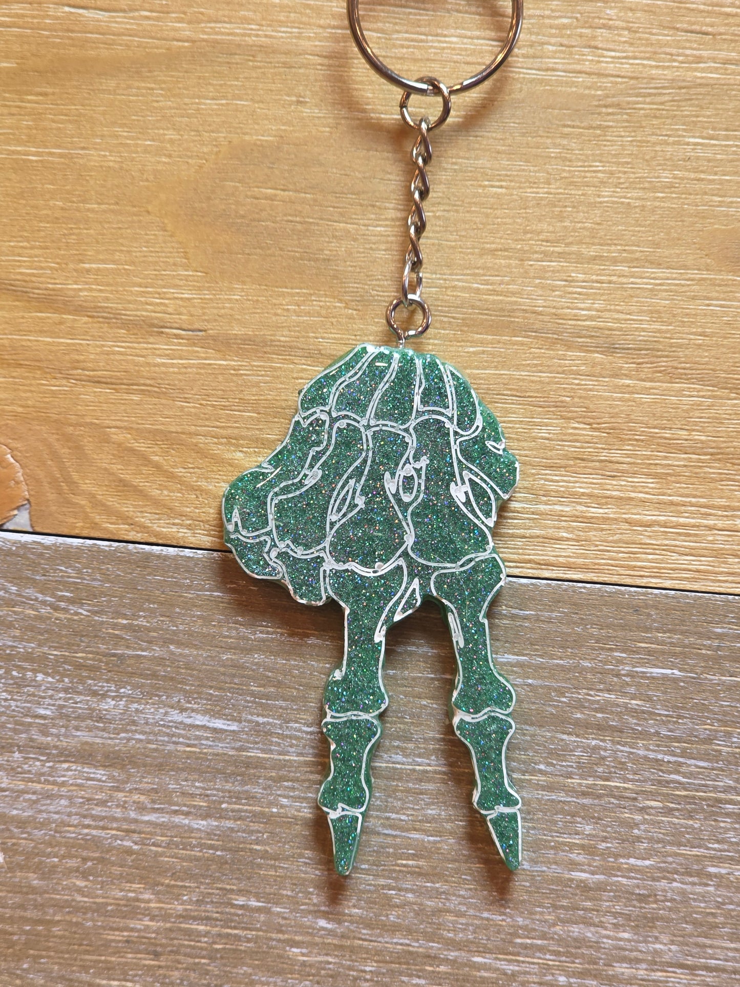 Skeleton Hand Peace Keychain