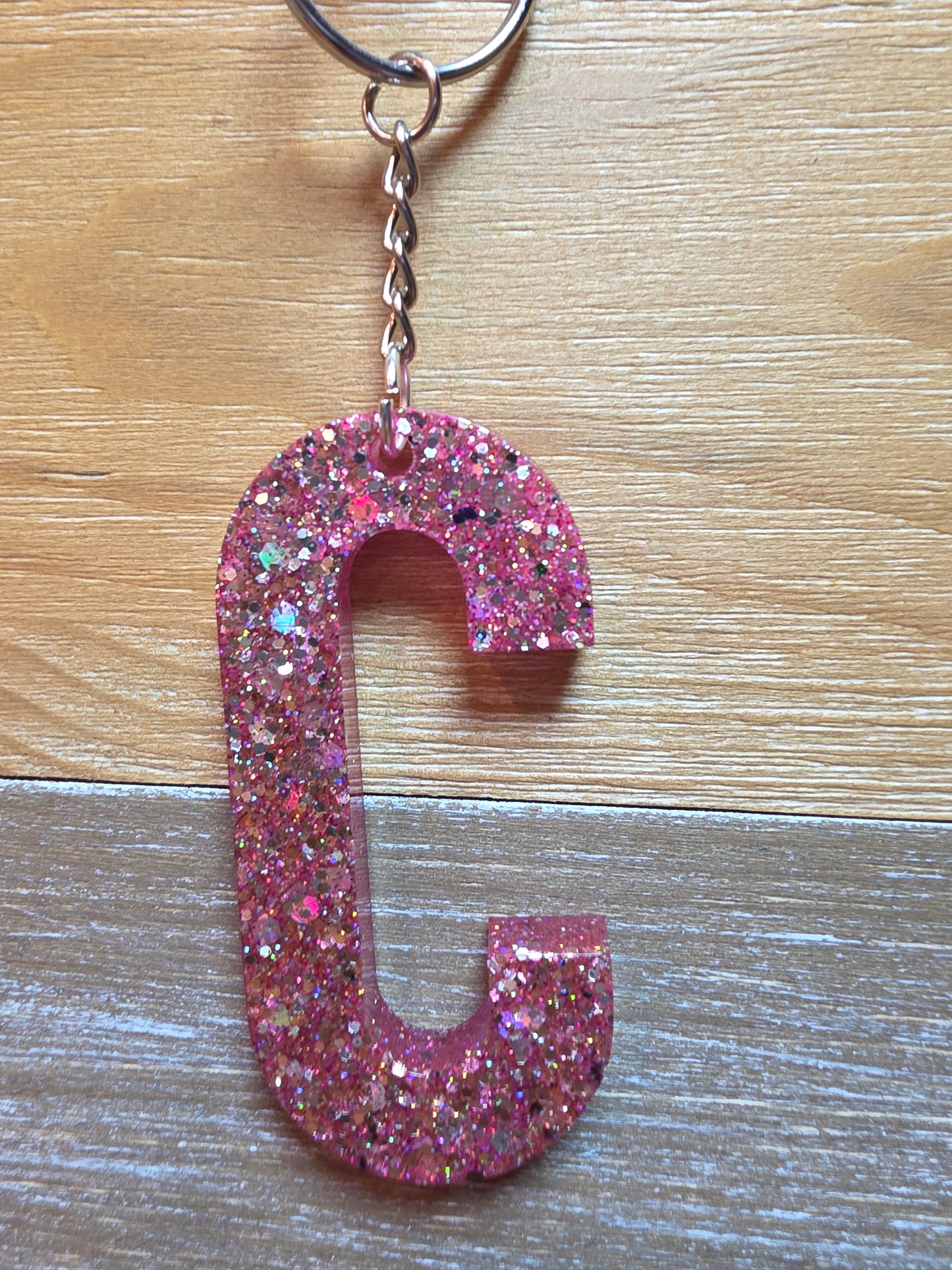 Sparkly Letter Keychain -C
