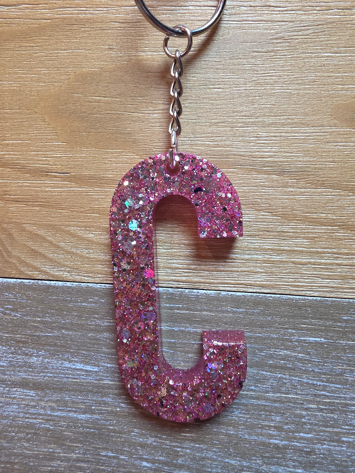 Sparkly Letter Keychain -C