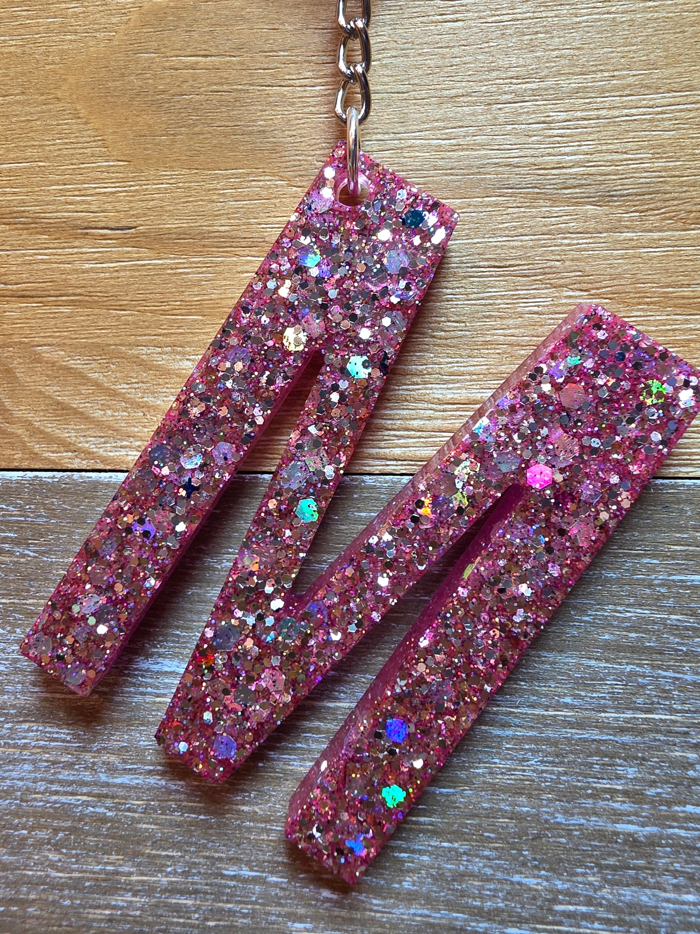 Sparkly Letter Keychain -M