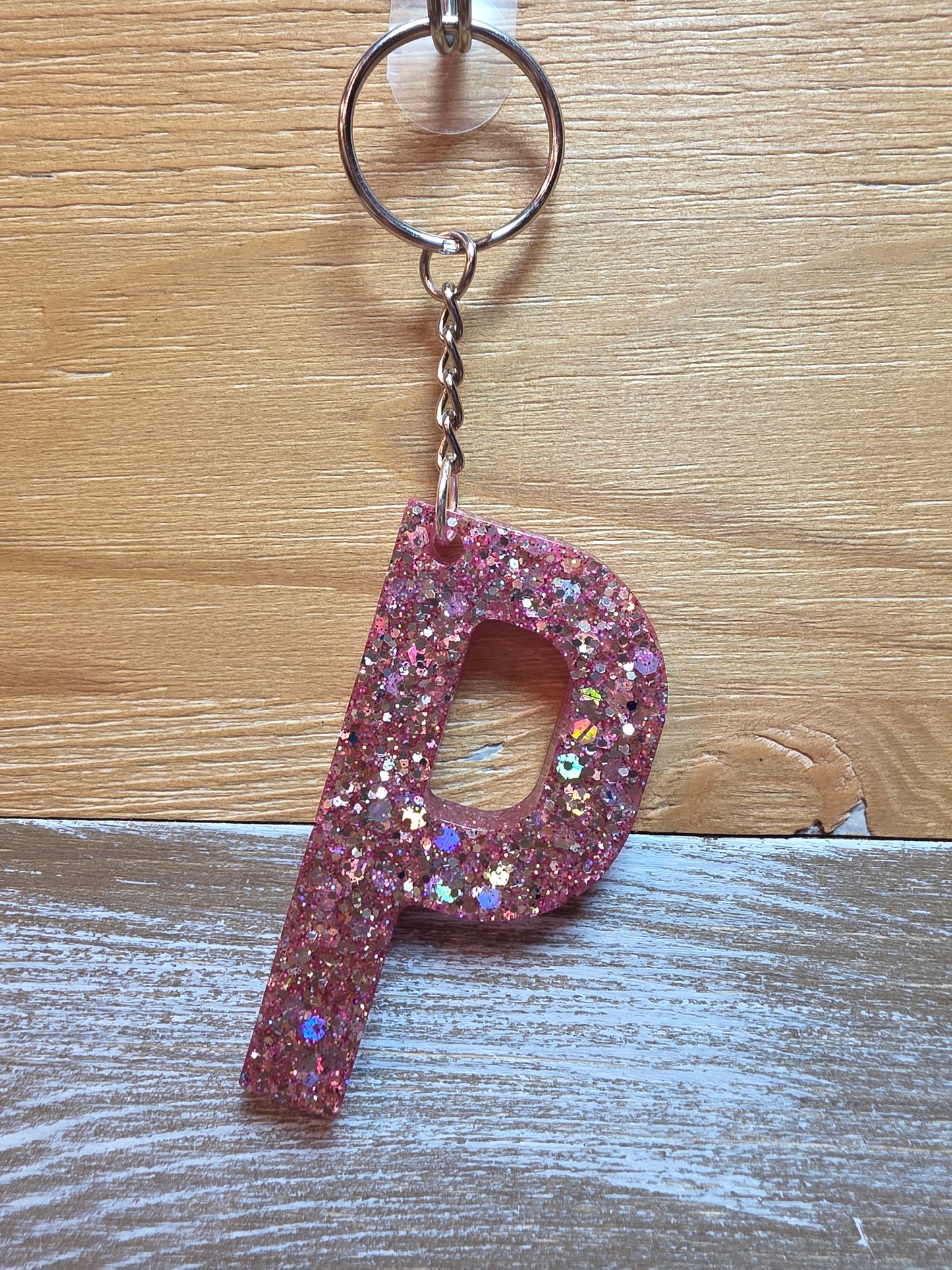 Sparkly Letter Keychain -P