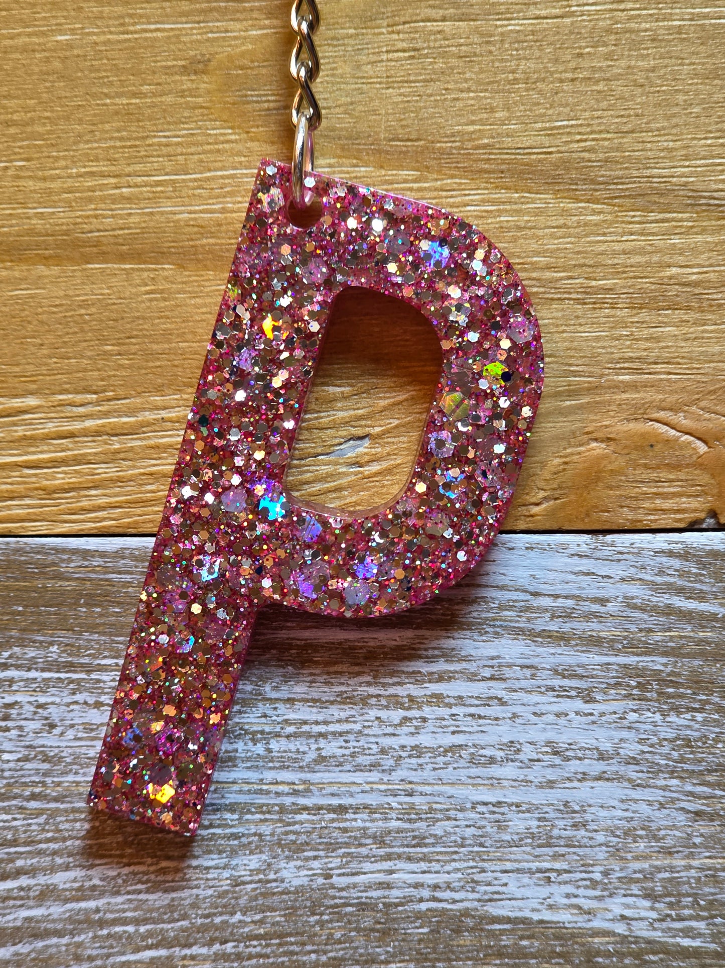 Sparkly Letter Keychain -P