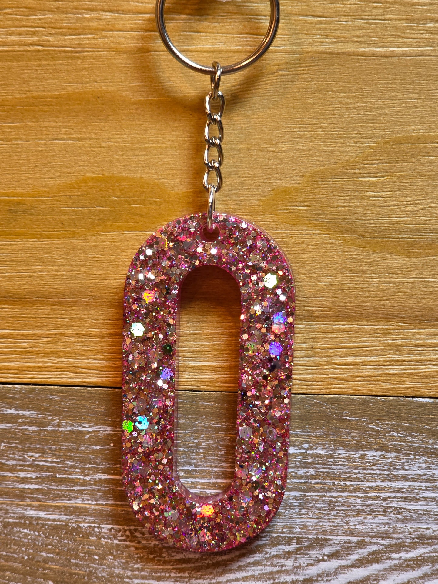 Sparkly Letter Keychain -O
