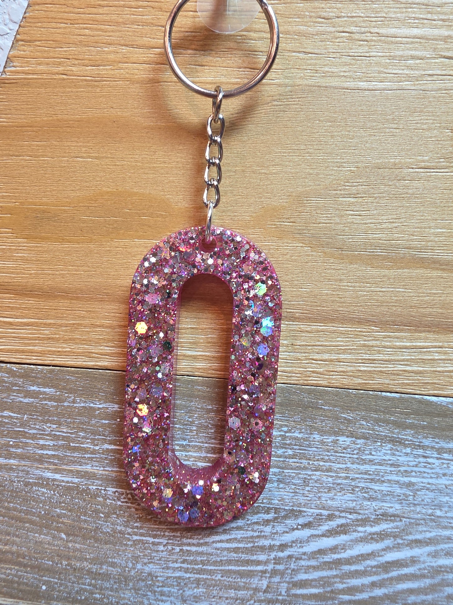 Sparkly Letter Keychain -O