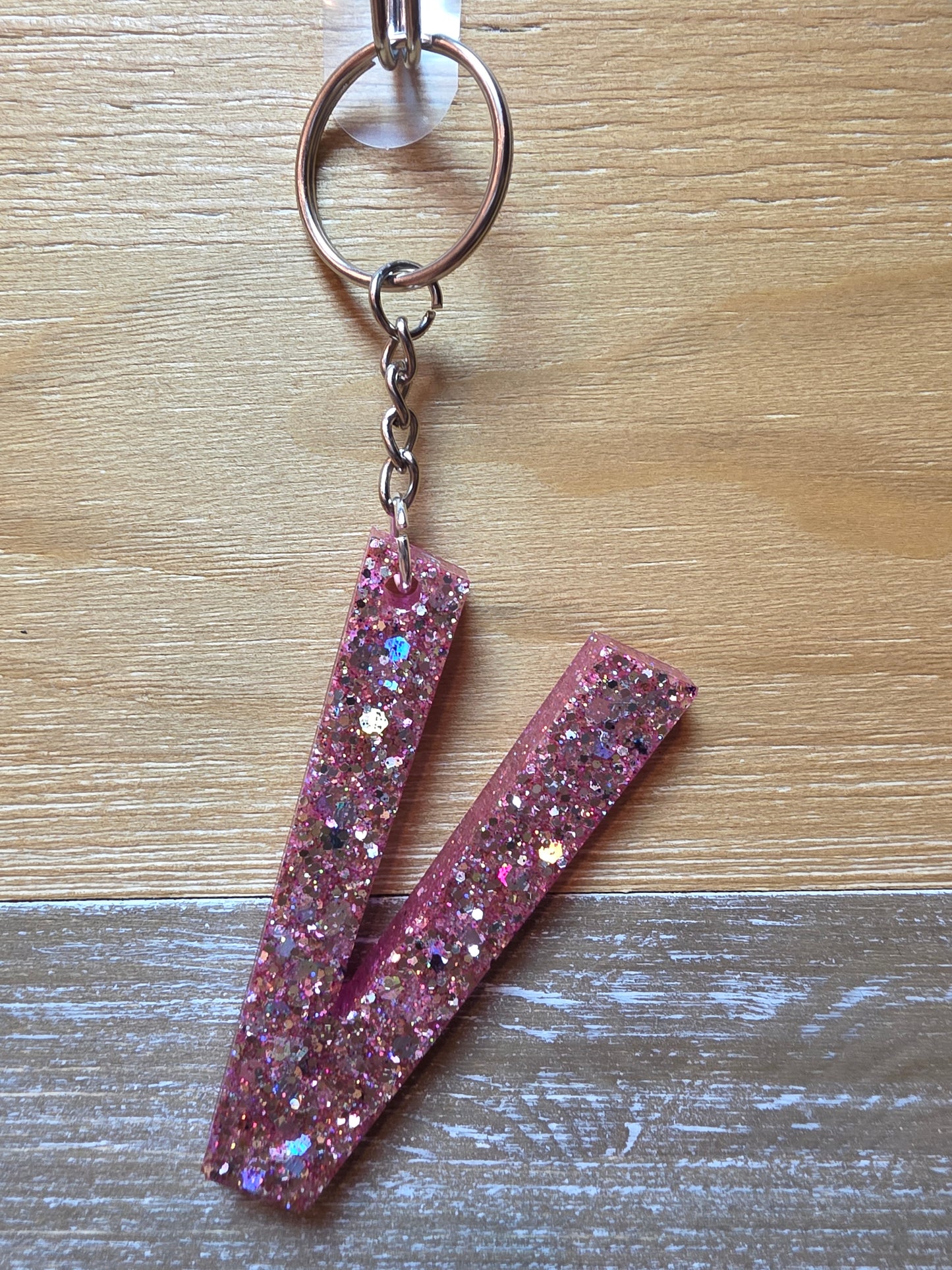 Sparkly Letter Keychain -V