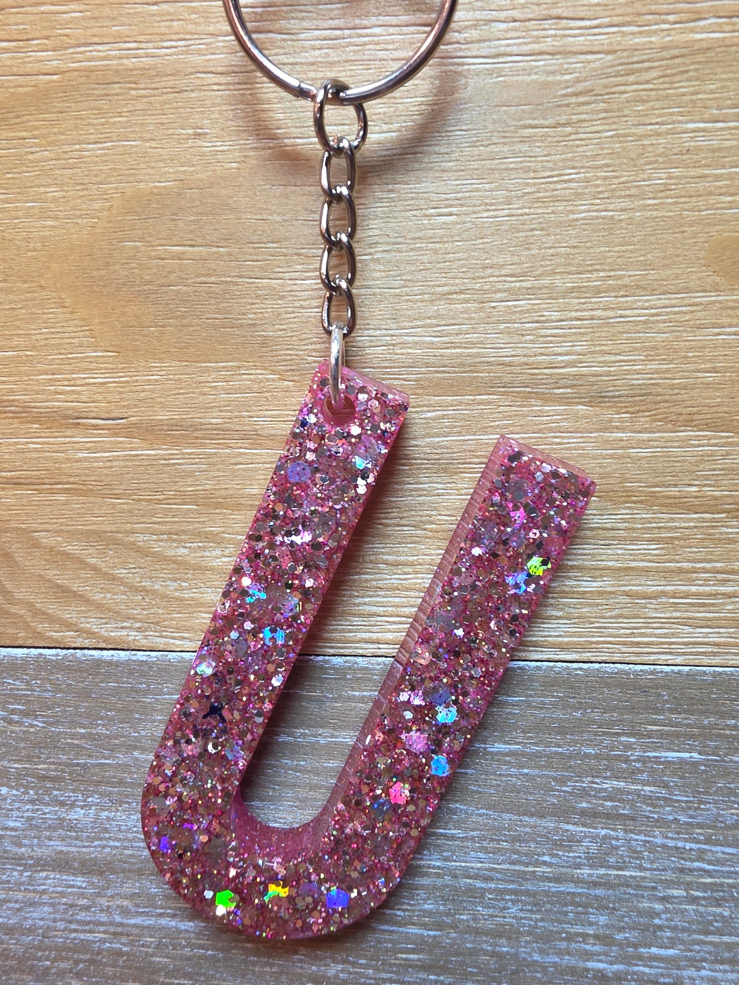 Sparkly Letter Keychain -U