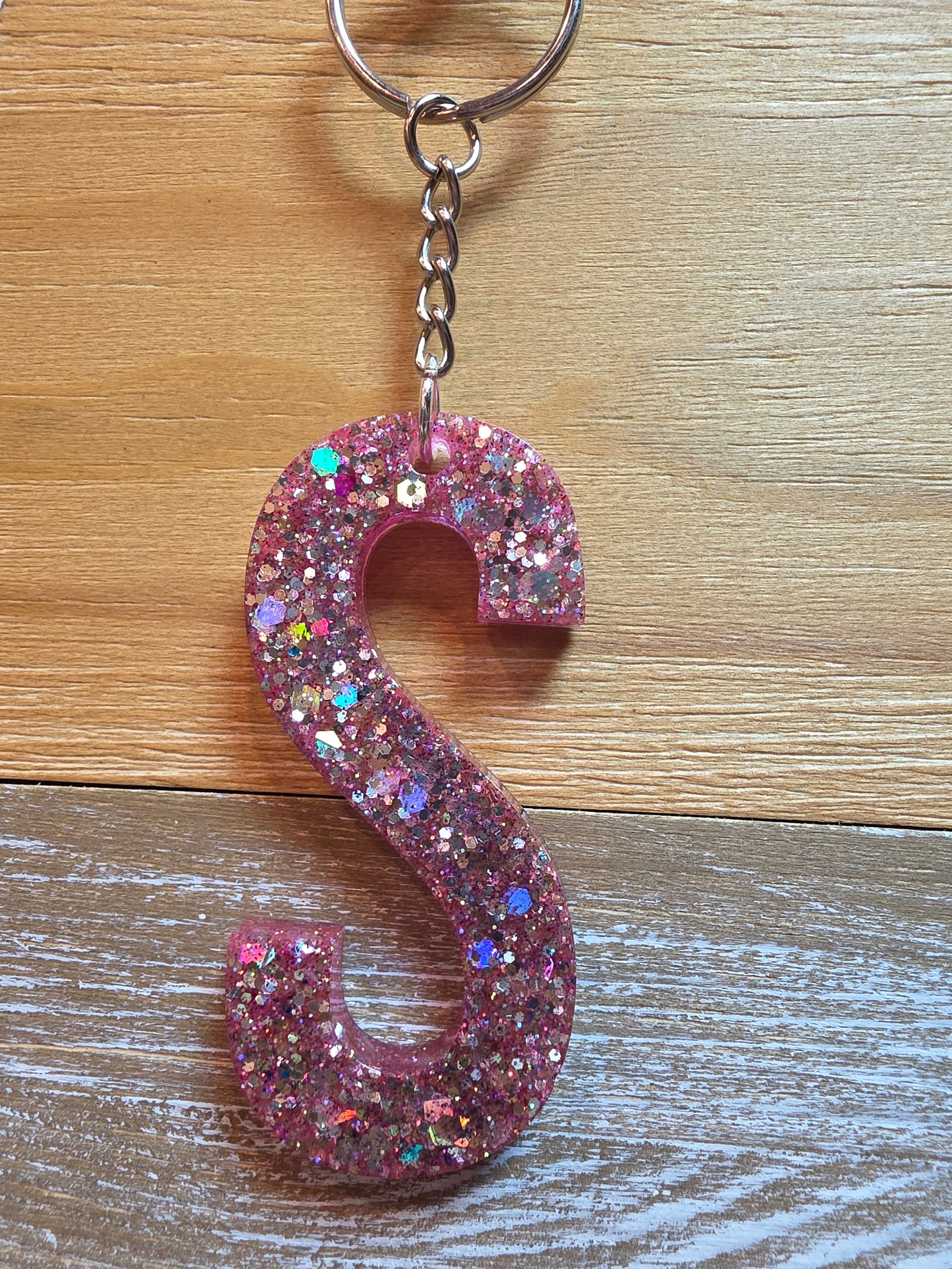 Sparkly Letter Keychain -S