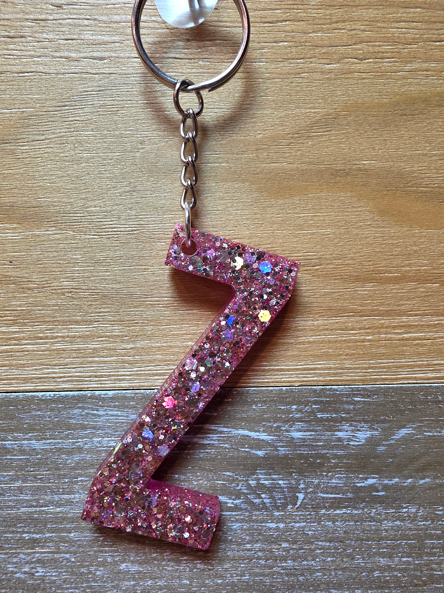 Sparkly Letter Keychain -Z