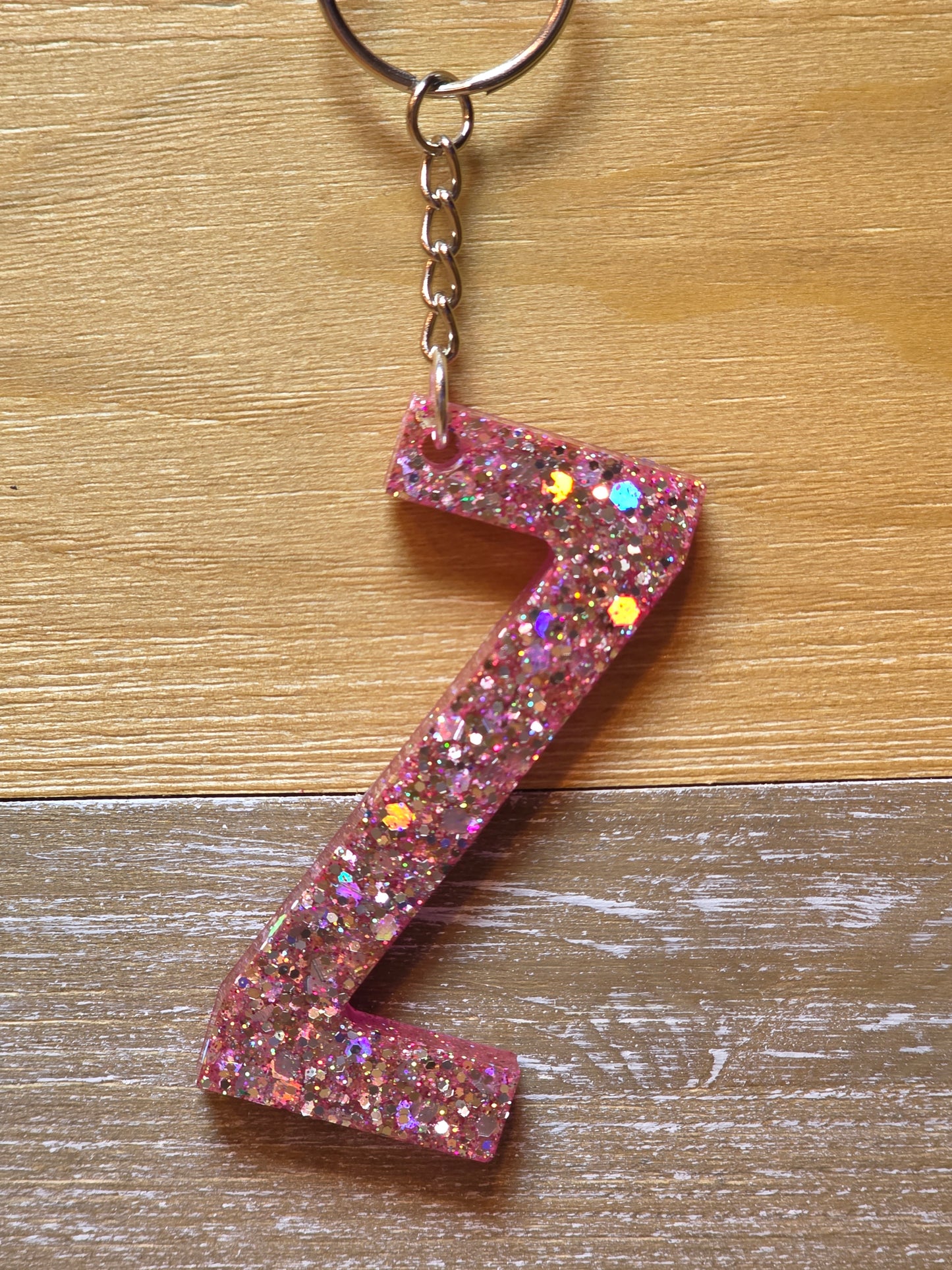 Sparkly Letter Keychain -Z