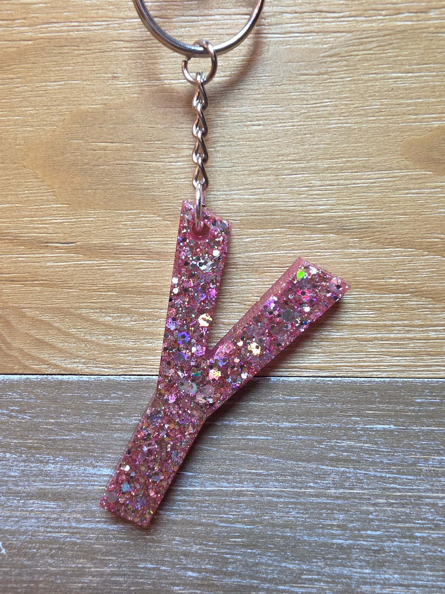 Sparkly Letter Keychain -Y