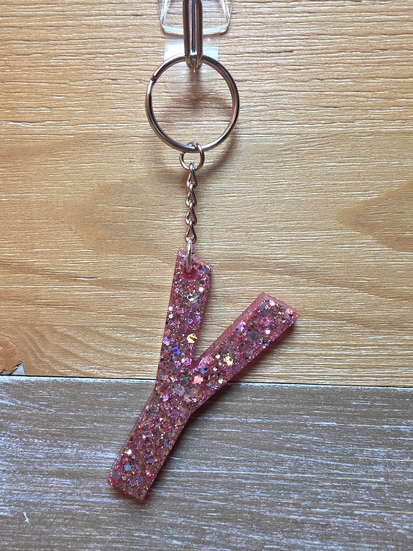 Sparkly Letter Keychain -Y
