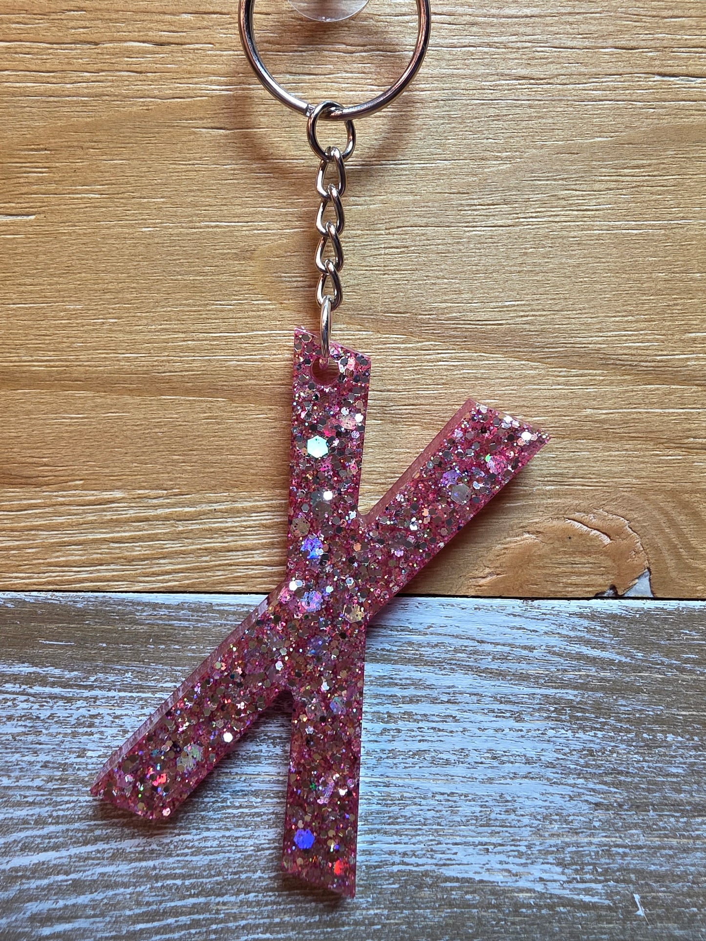 Sparkly Letter Keychain -X