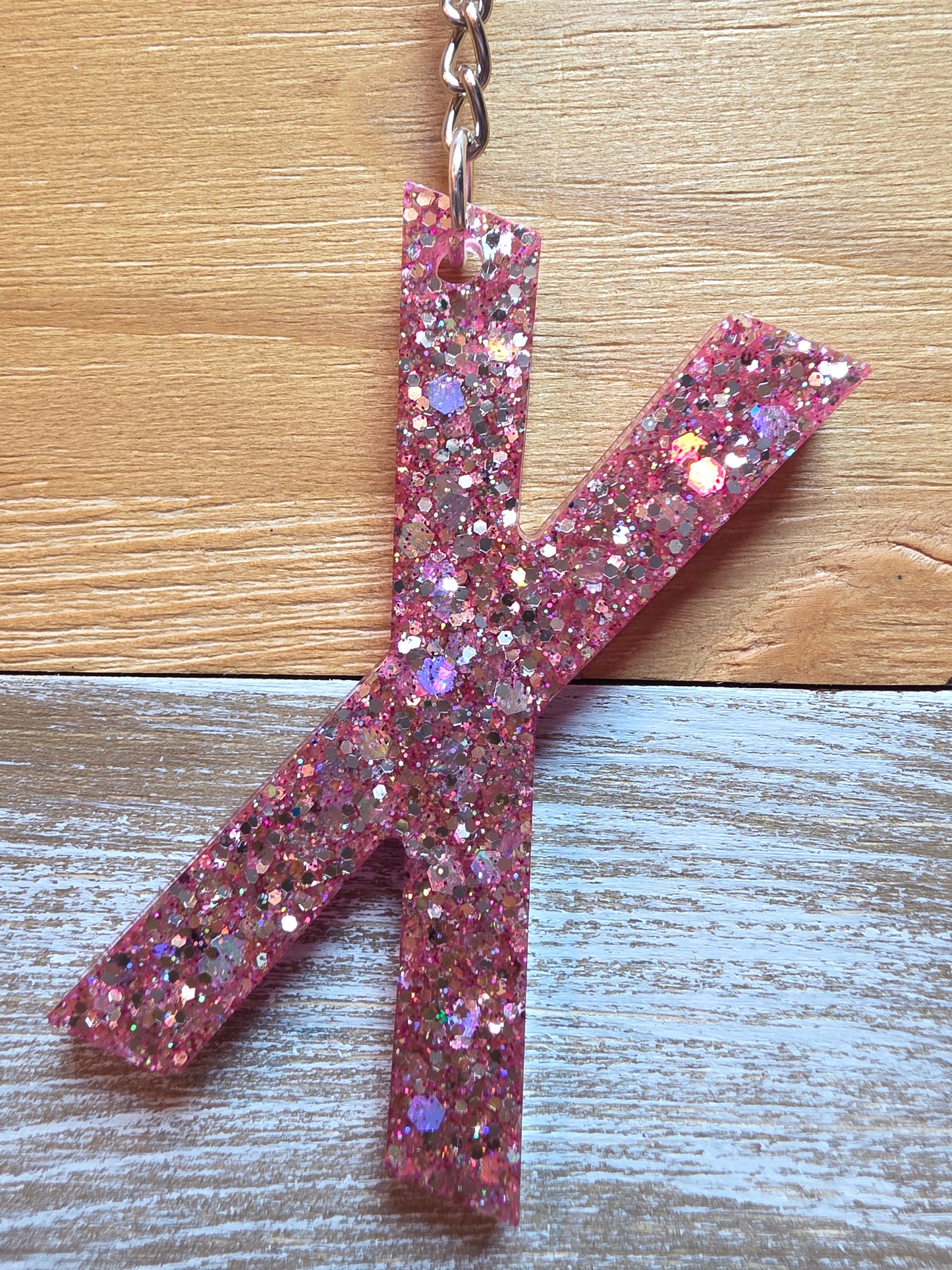 Sparkly Letter Keychain -X