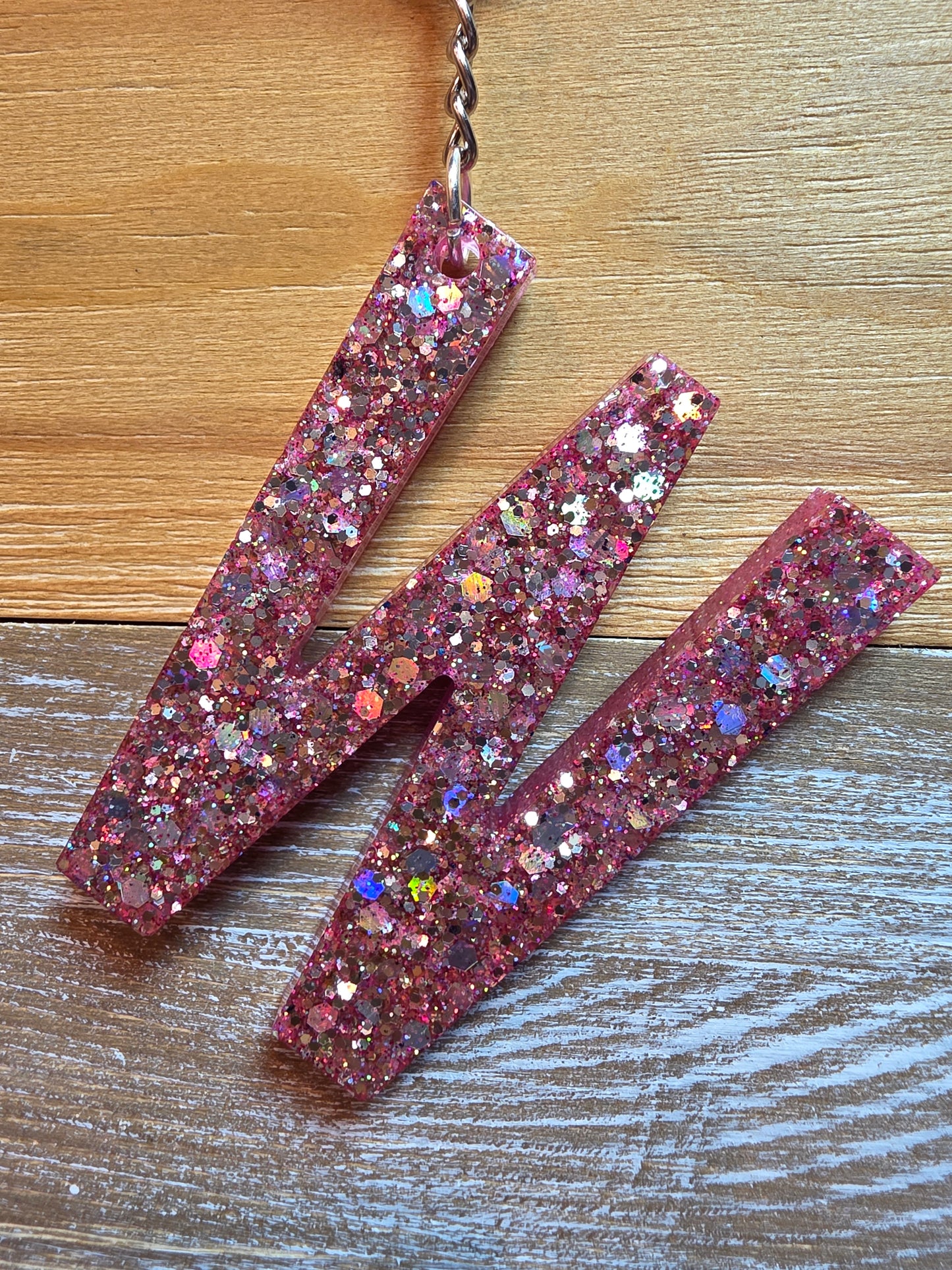 Sparkly Letter Keychain -W