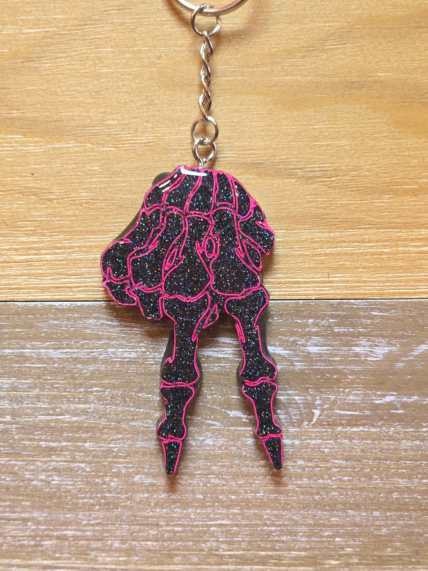 Skeleton Hand Peace Keychain