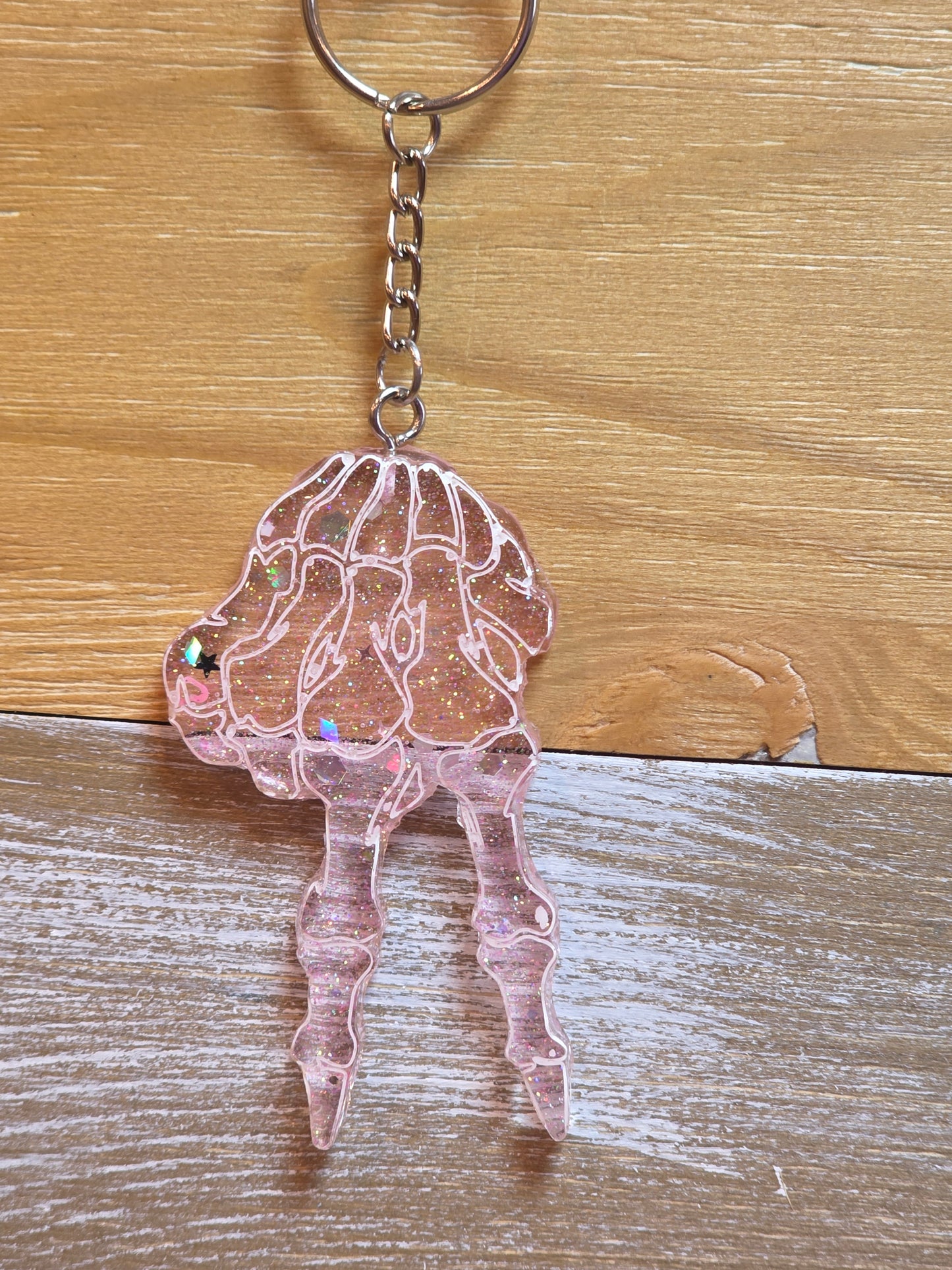 Skeleton Hand Peace Keychain