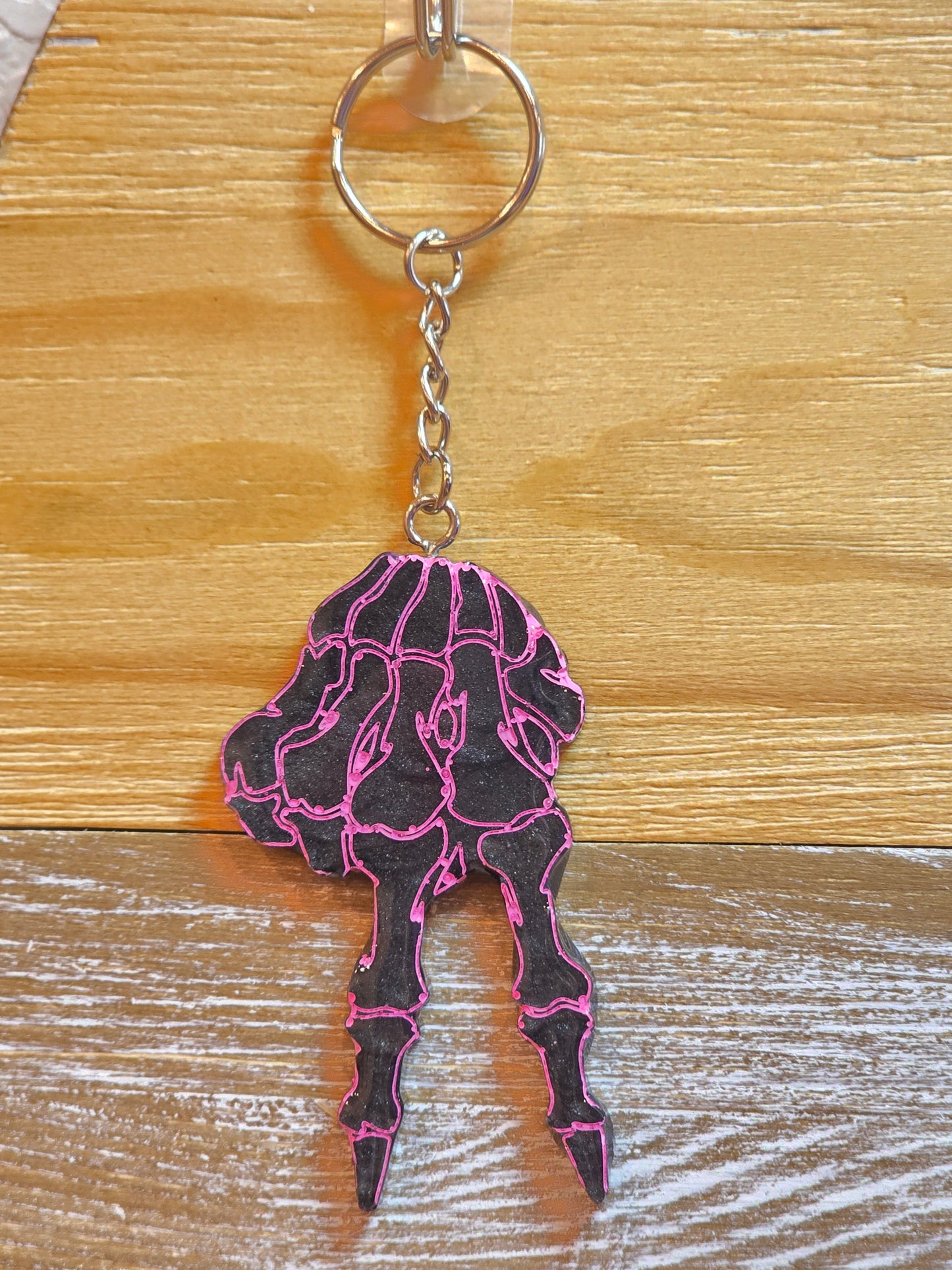 Skeleton Hand Peace Keychain