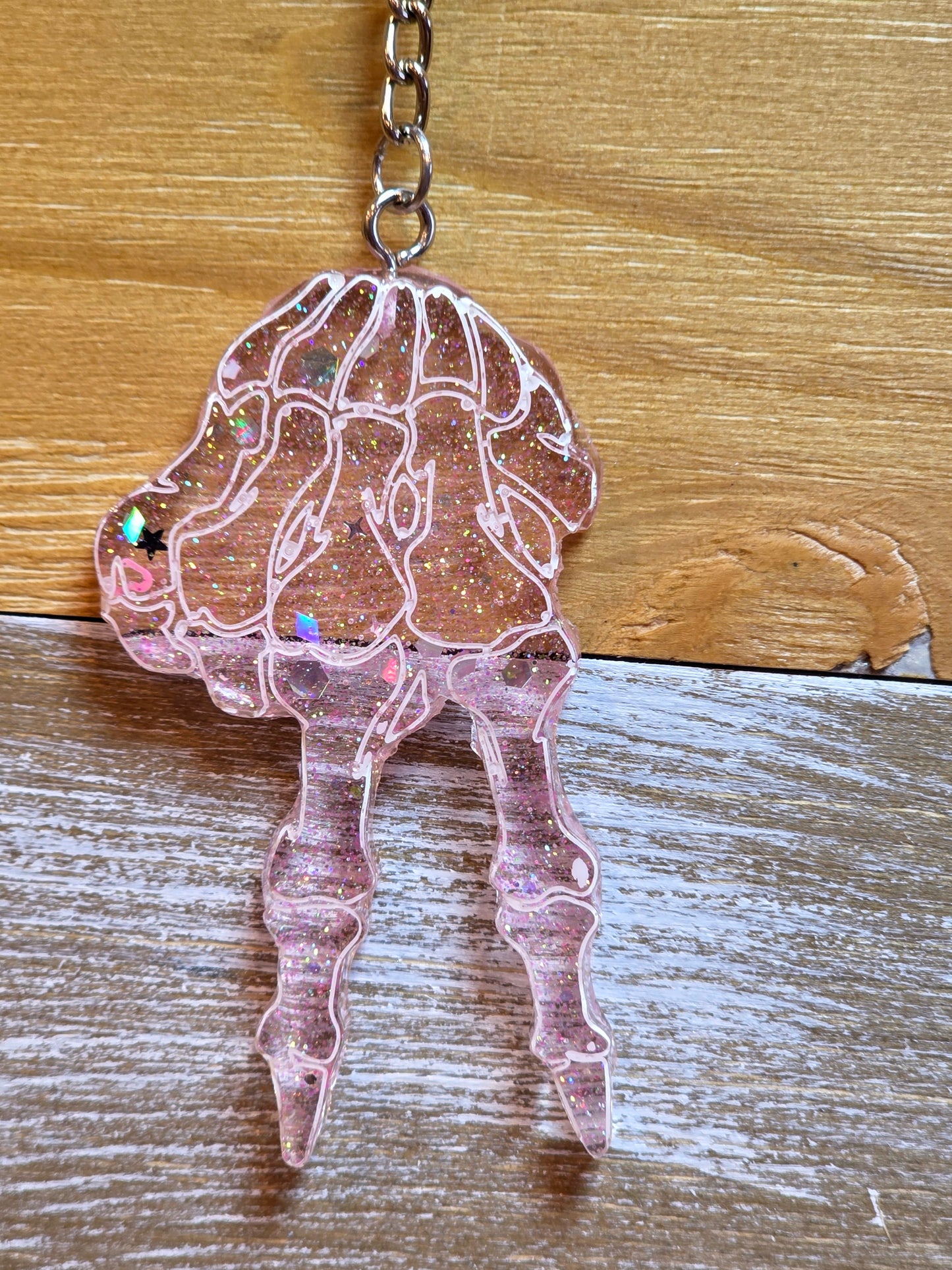 Skeleton Hand Peace Keychain
