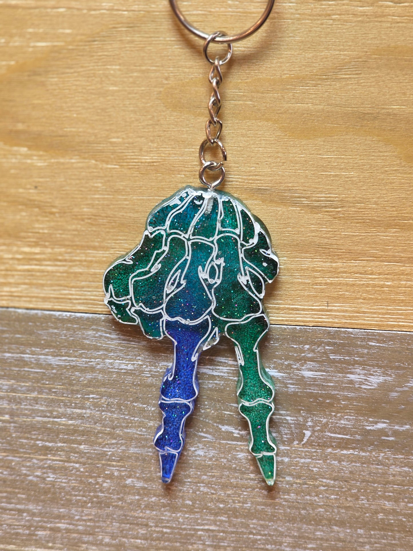 Skeleton Hand Peace Keychain