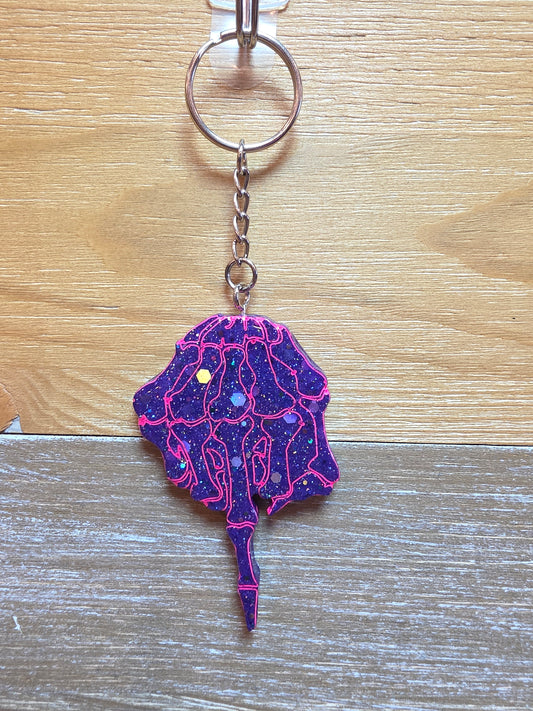 Skeleton Hand Middle Finger Keychain