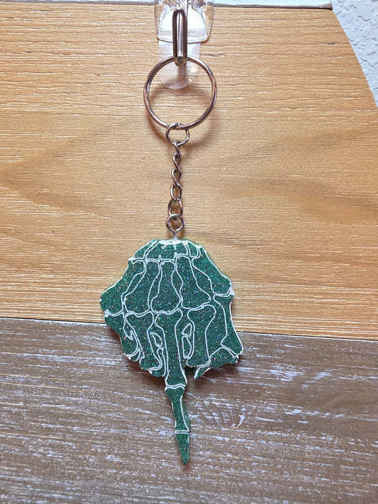 Skeleton Hand Middle Finger Keychain