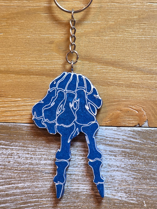Skeleton Hand Peace Keychain