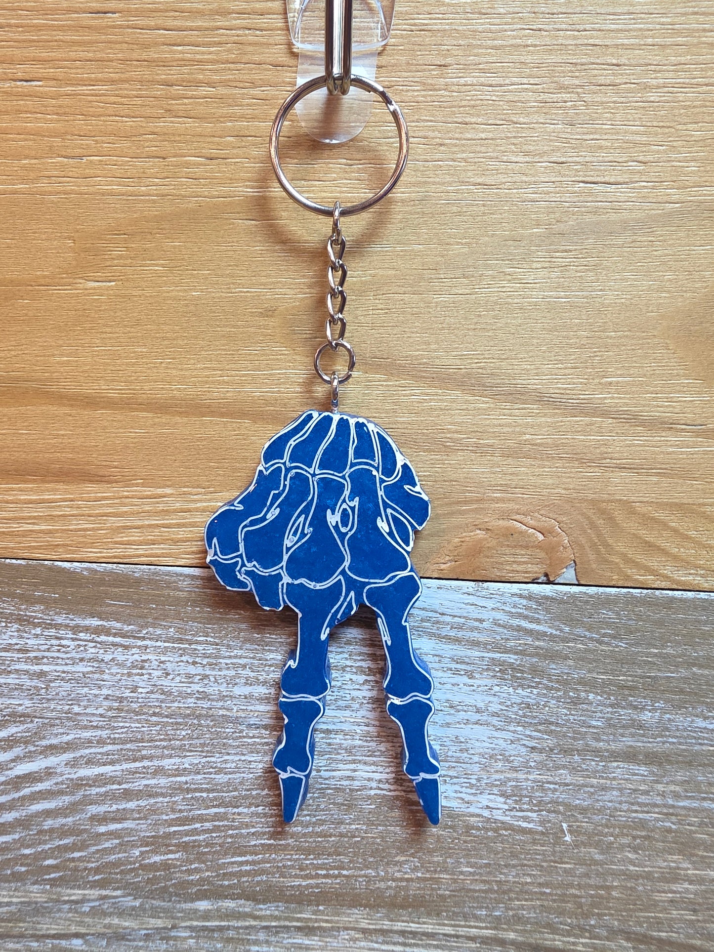 Skeleton Hand Peace Keychain