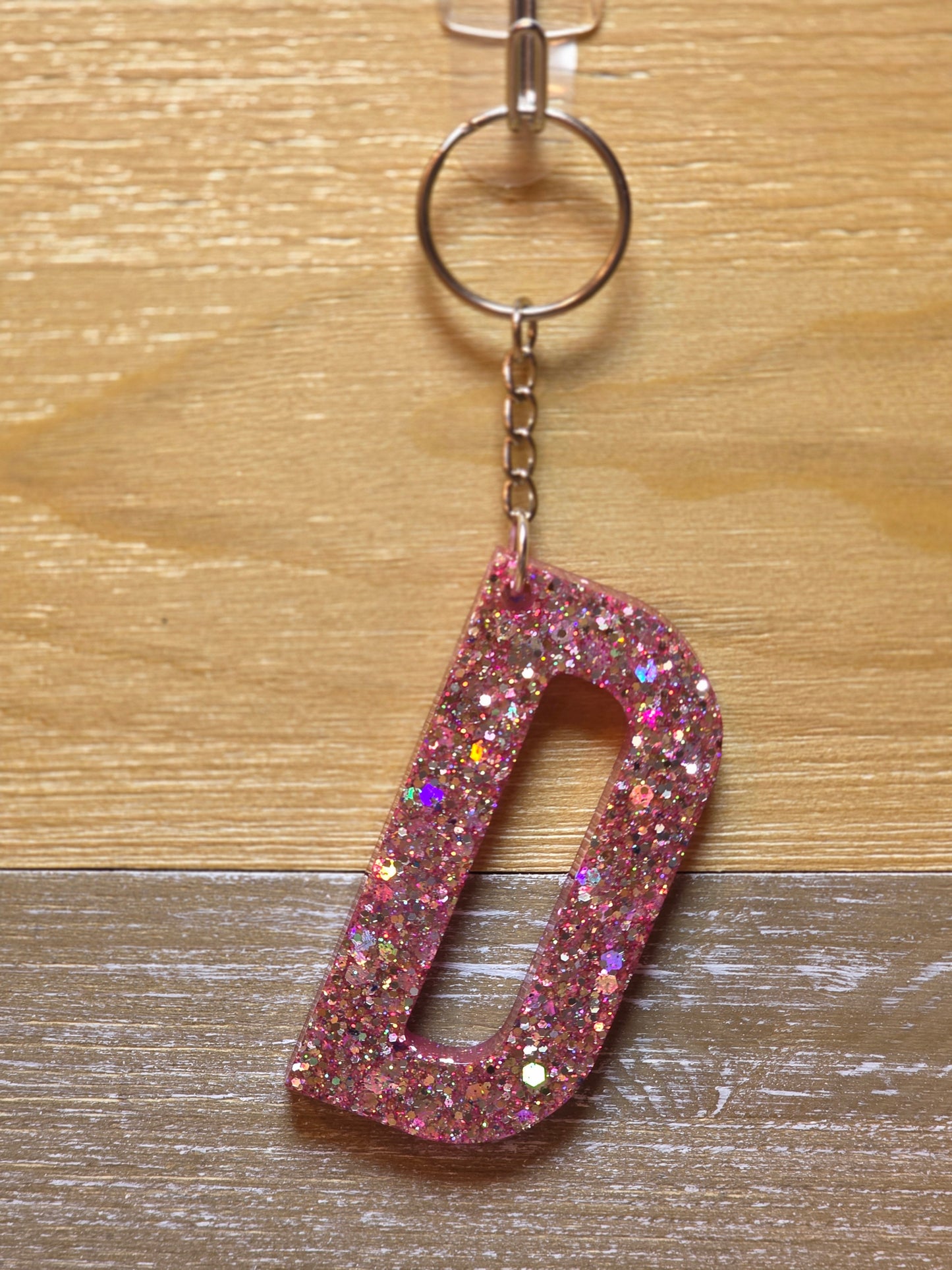 Sparkly Letter Keychain -D