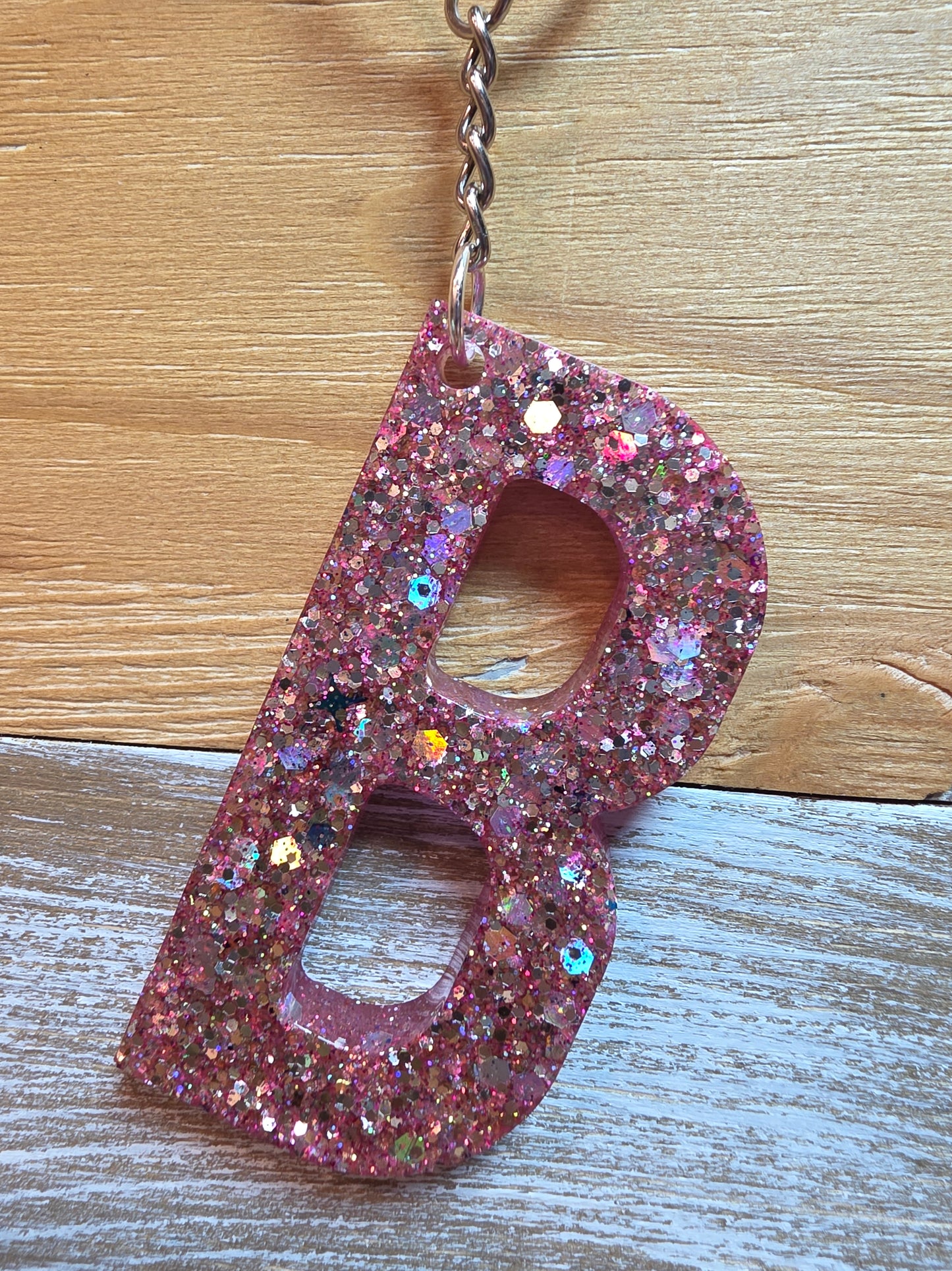 Sparkly Letter Keychain -B