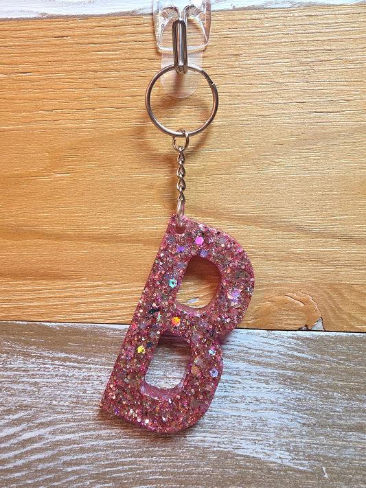 Sparkly Letter Keychain -B