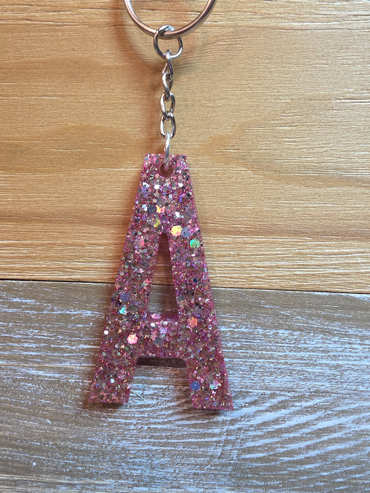 Sparkly Letter Keychain -A