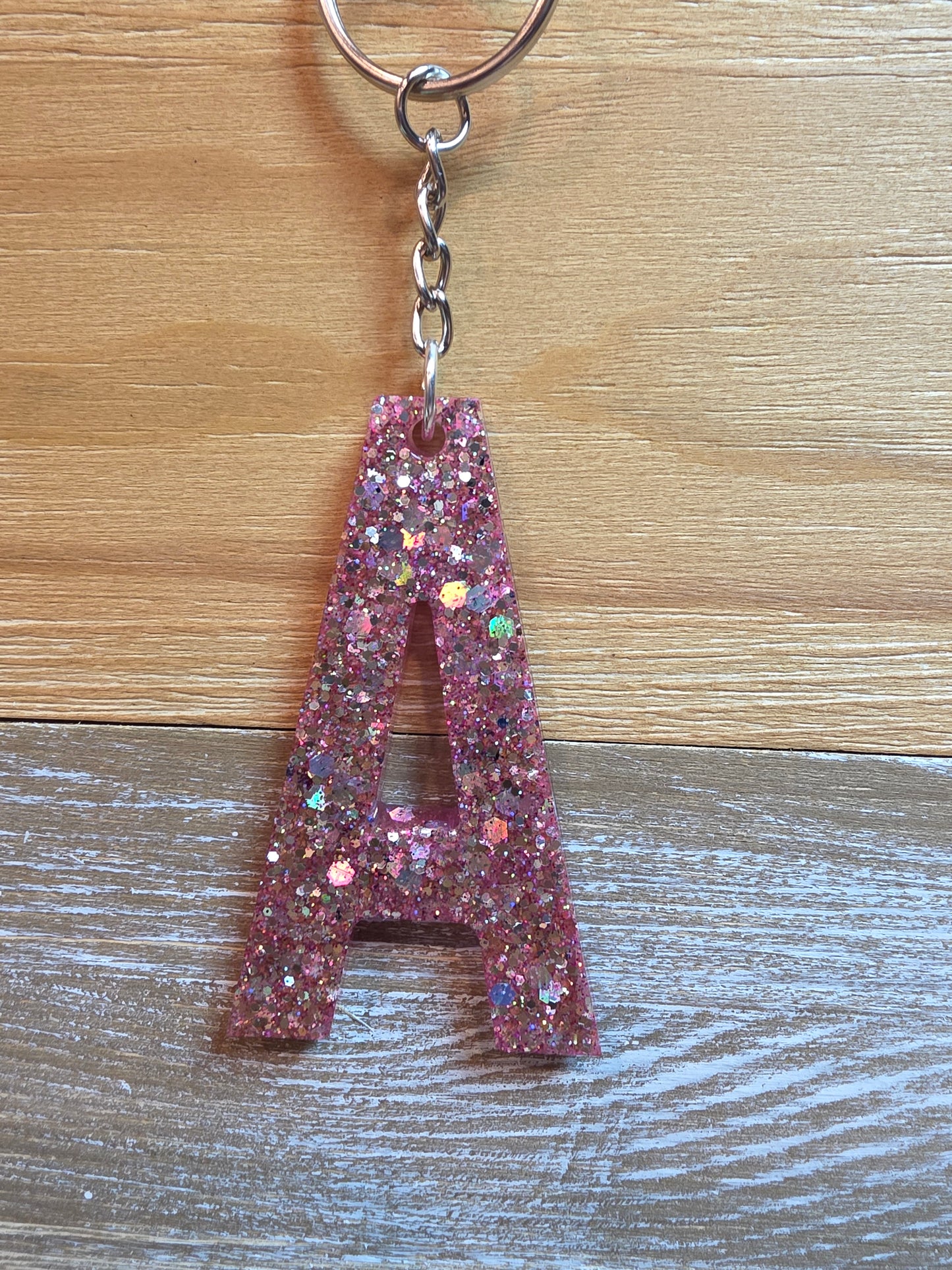 Sparkly Letter Keychain -A