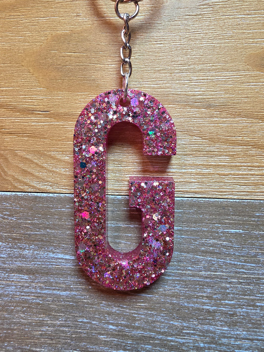 Sparkly Letter Keychain -G