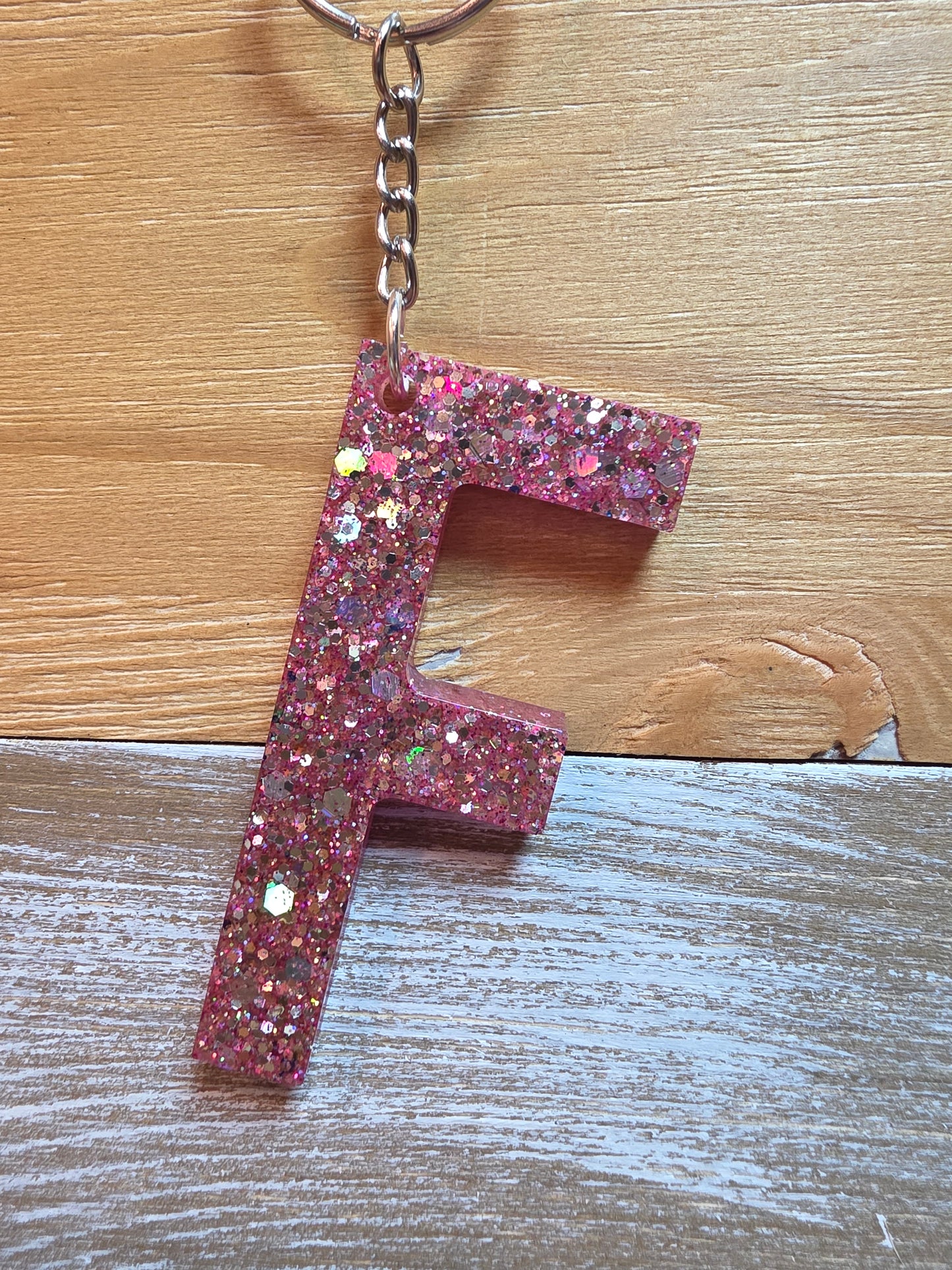 Sparkly Letter Keychain -F