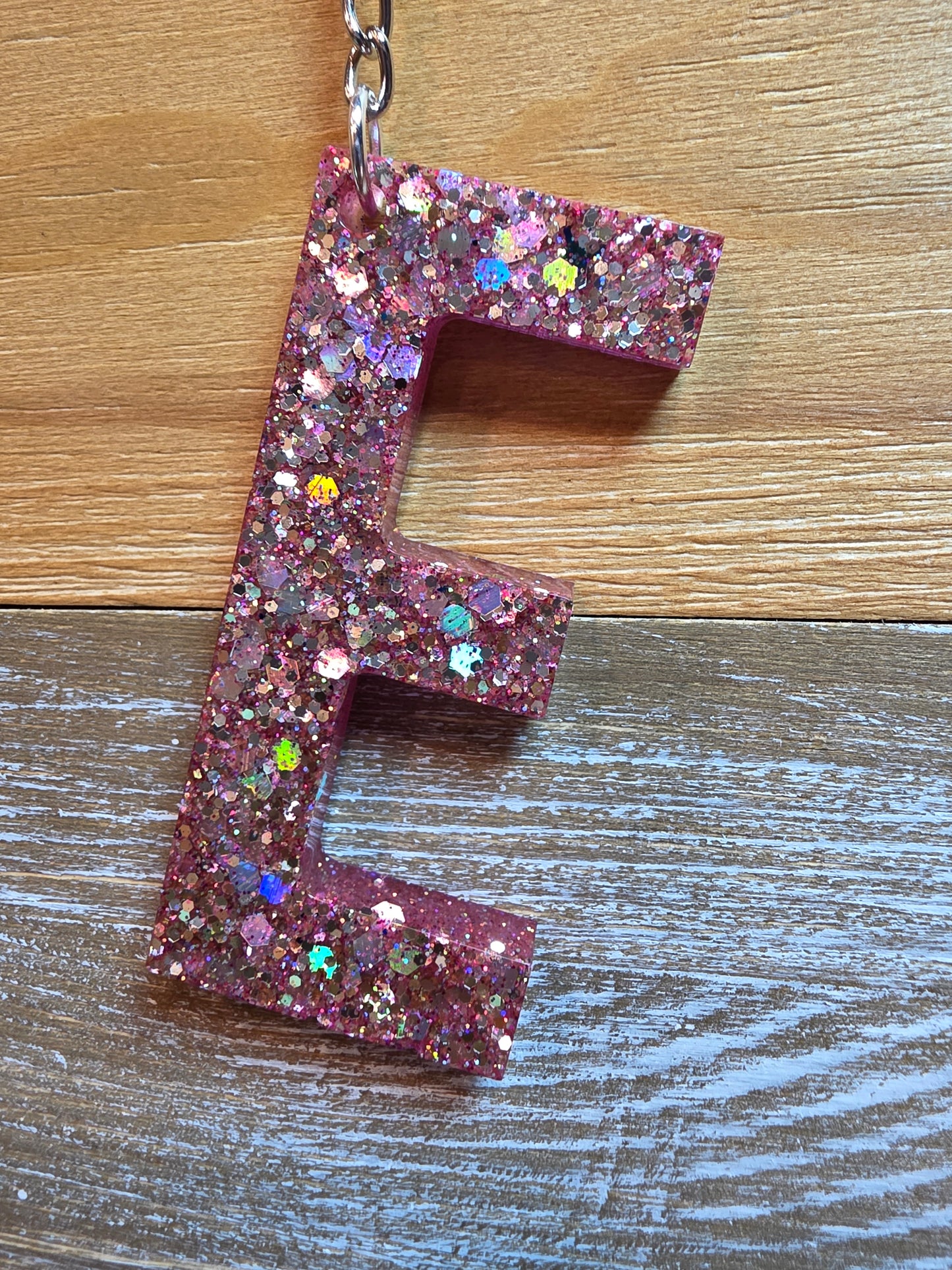 Sparkly Letter Keychain -E