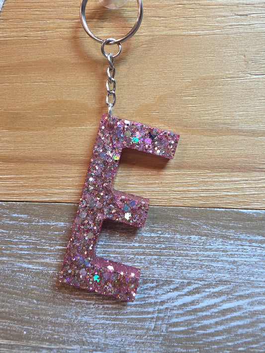 Sparkly Letter Keychain -E