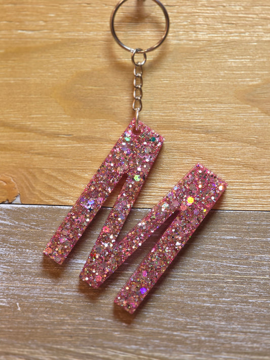 Sparkly Letter Keychain -M