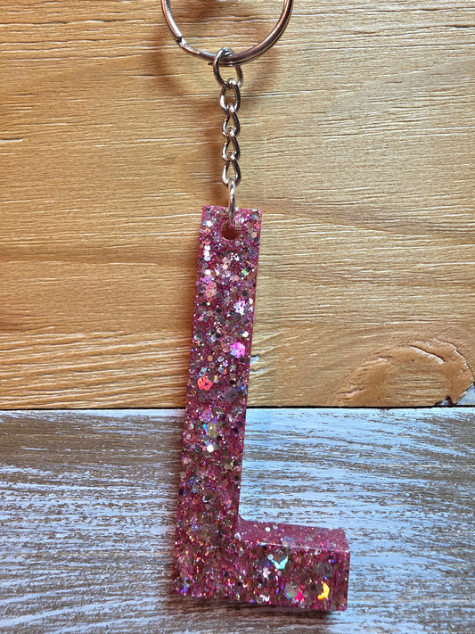 Sparkly Letter Keychain -L