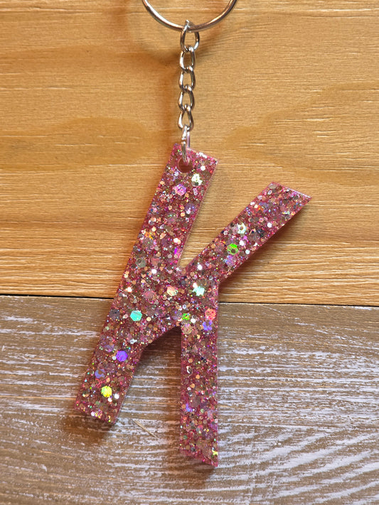 Sparkly Letter Keychain -K
