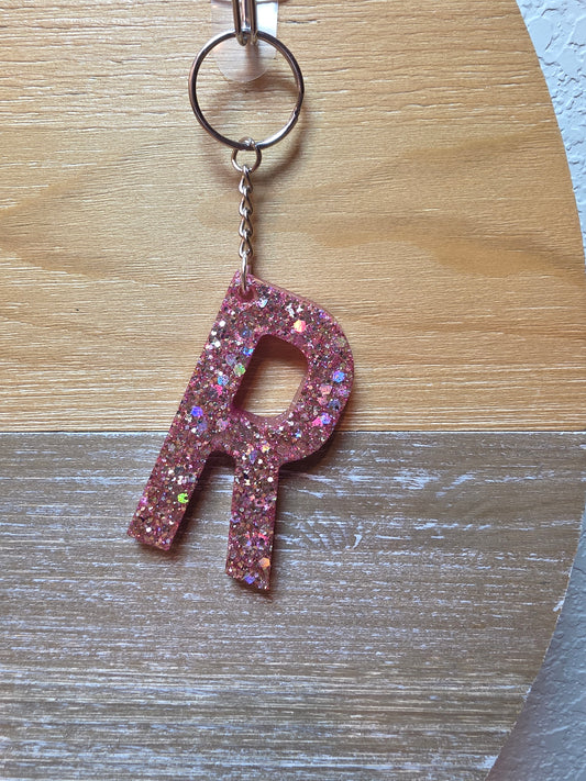 Sparkly Letter Keychain -R