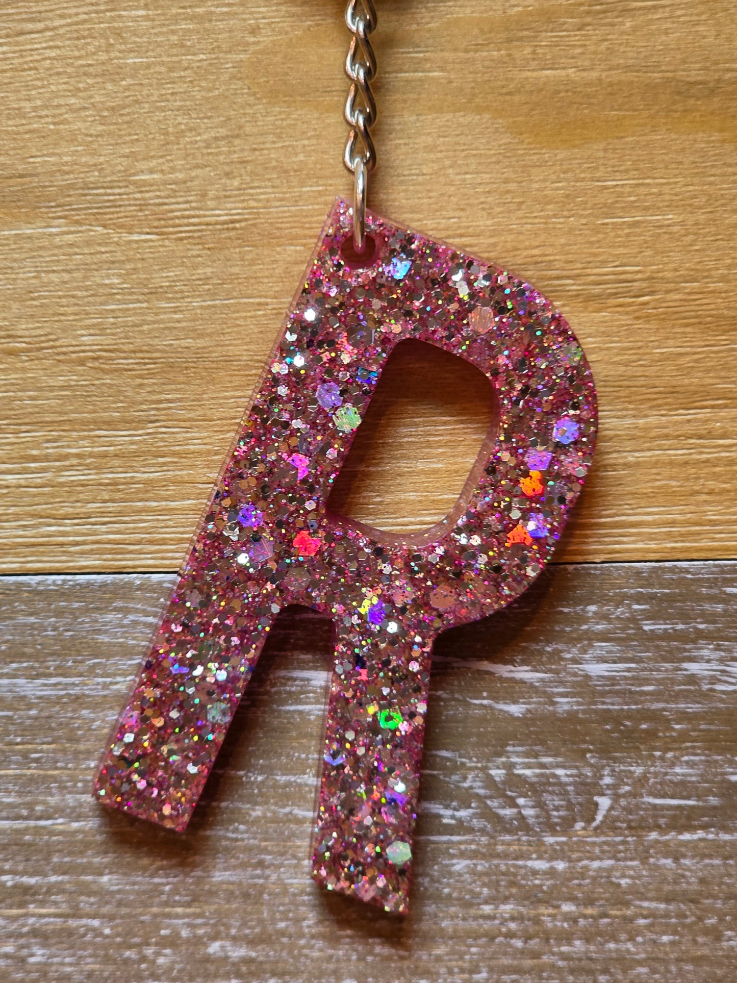 Sparkly Letter Keychain -R