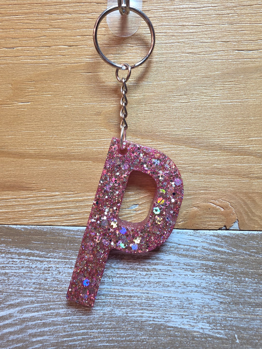 Sparkly Letter Keychain -P