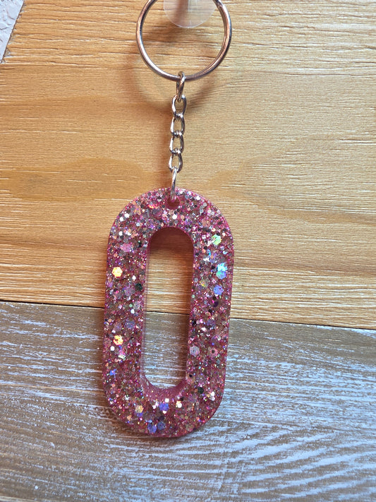 Sparkly Letter Keychain -O