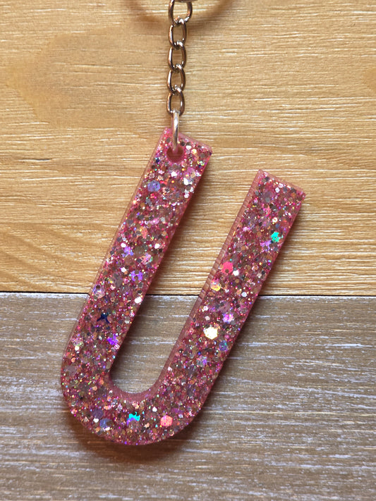 Sparkly Letter Keychain -U