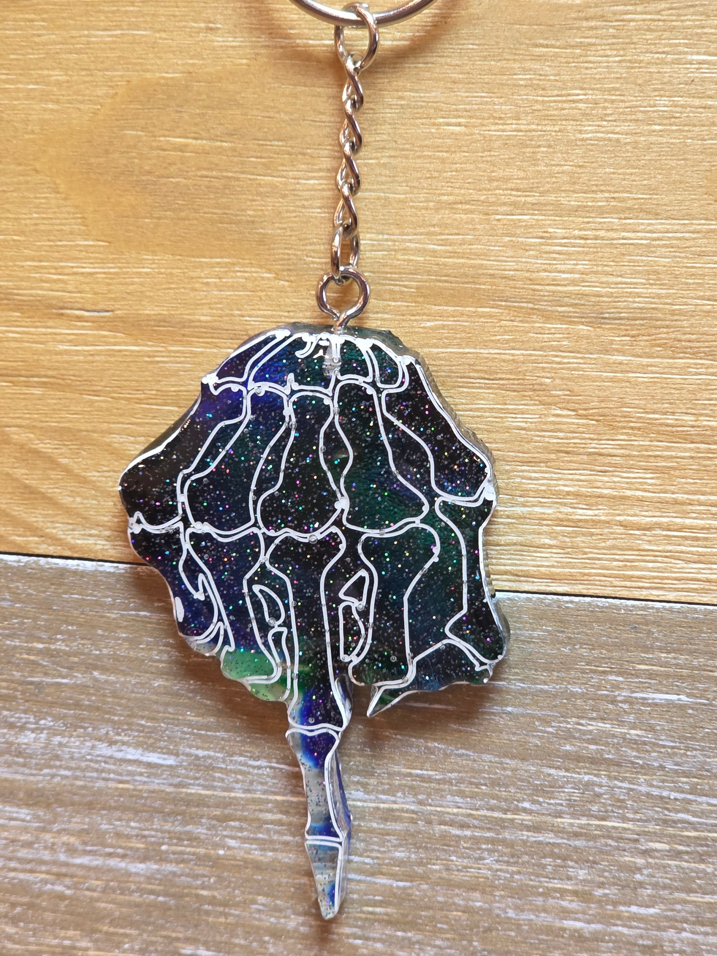 Skeleton Hand Middle Finger Keychain