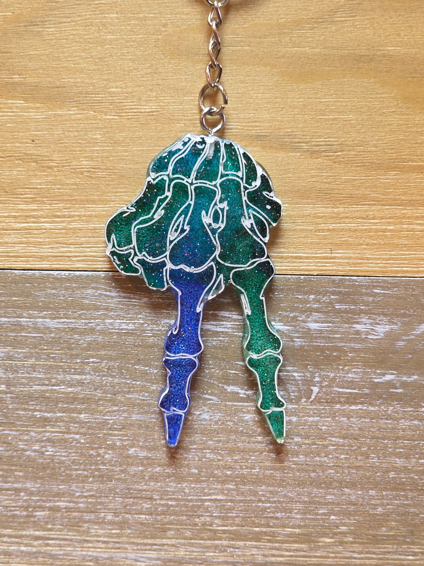 Skeleton Hand Peace Keychain