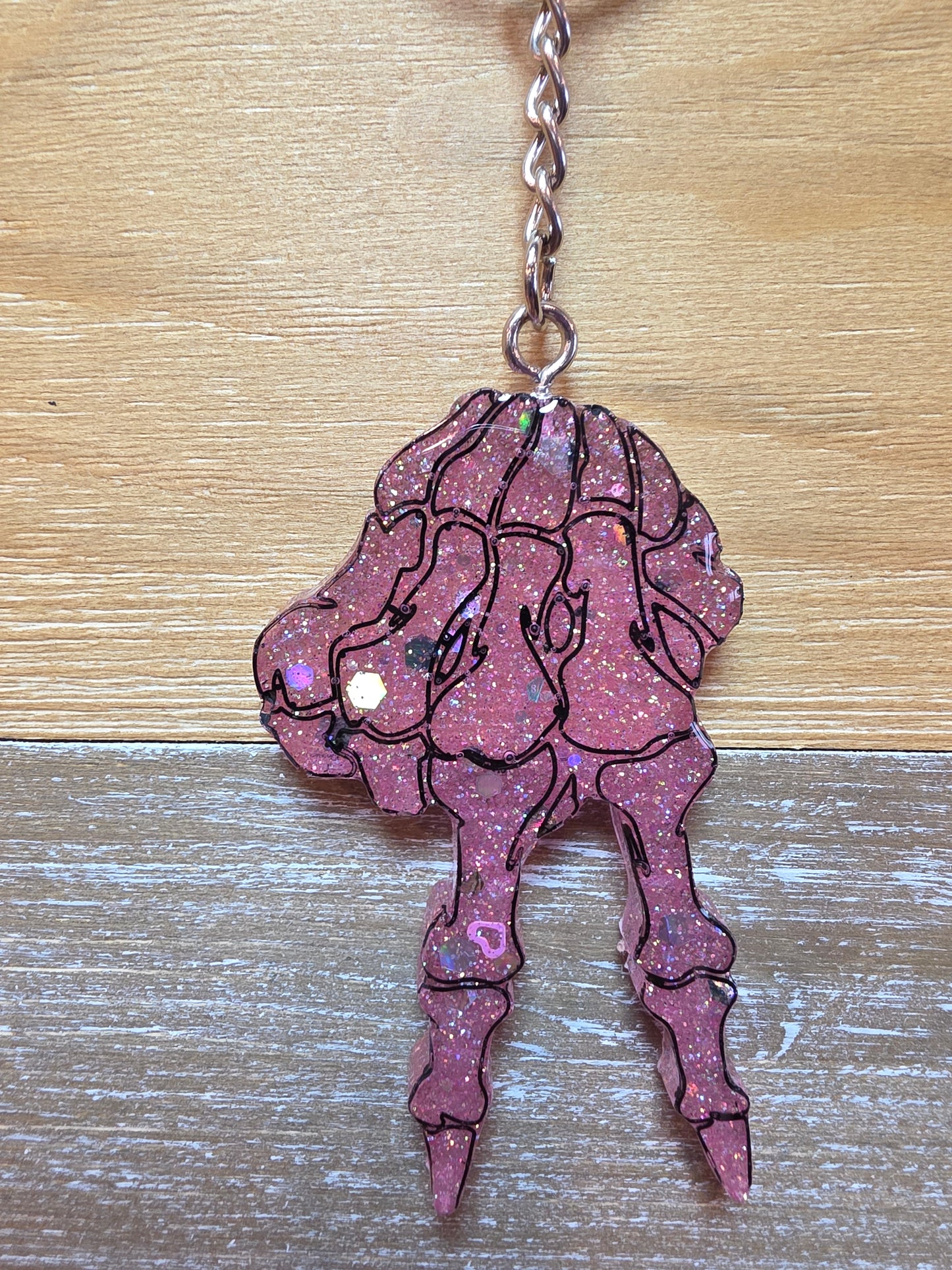Skeleton Hand Peace Keychain