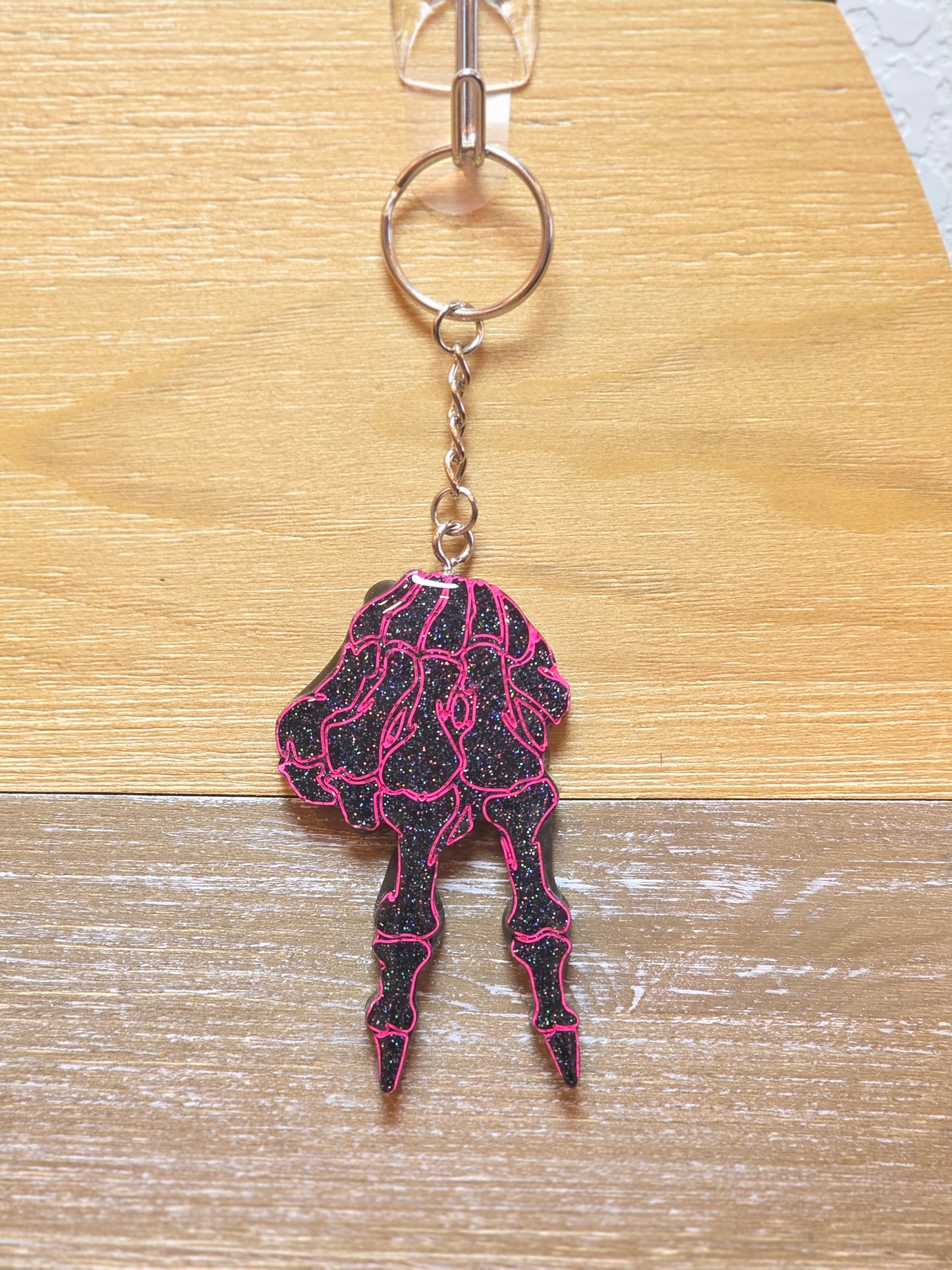 Skeleton Hand Peace Keychain