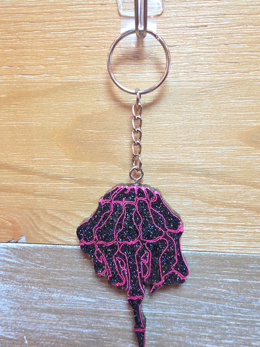Skeleton Hand Middle Finger Keychain